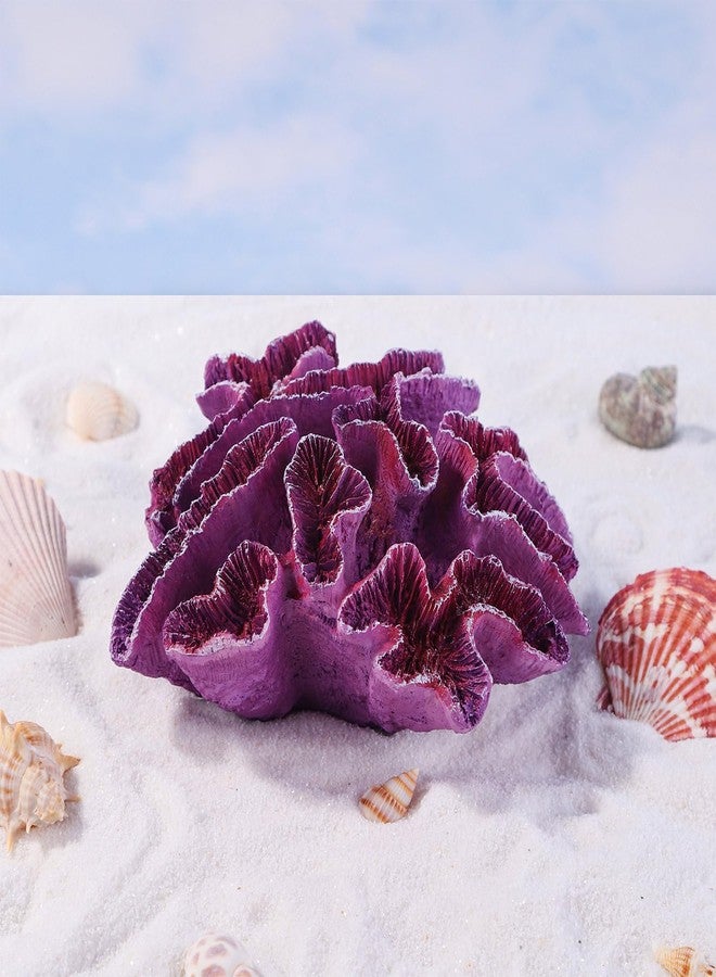 زينة مرجانية اصطناعية أرجوانية اللون لأحواض السمك، مناسبة لغرفة المعيشة والحمام والشاطئ. نباتات واقعية لأحواض السمك، هدايا مستوحاة من البحر لغرفة المعيشة والحمام والشاطئ. - Image 3